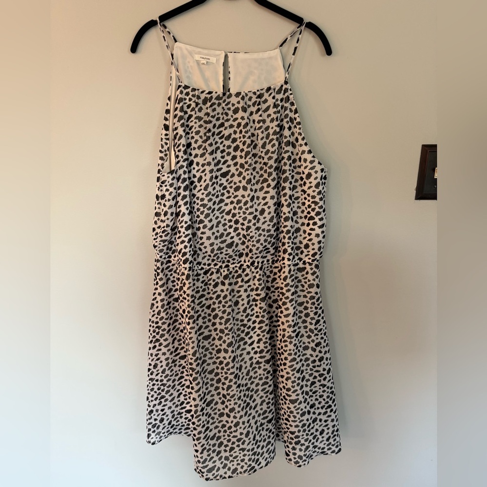 Maurices Black and White Spotted Midi Dress